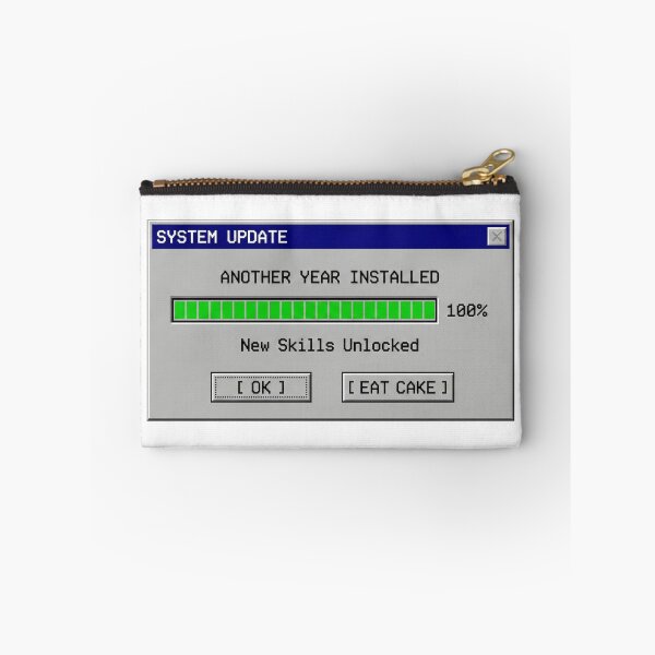 Item preview, Funny Retro Gamer Birthday Sticker - System Update: Another Year Installed designed and sold by Newluck01.