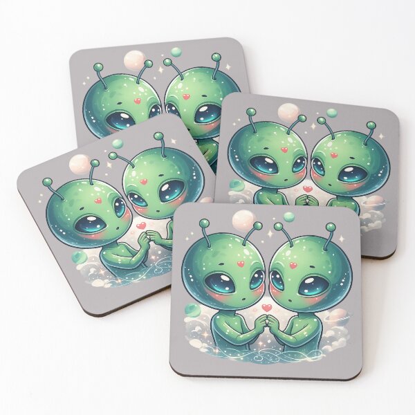 Item preview, Cute Alien Valentines - Sci Fi Lovers Valentine's Day designed and sold by FriskyLemur.