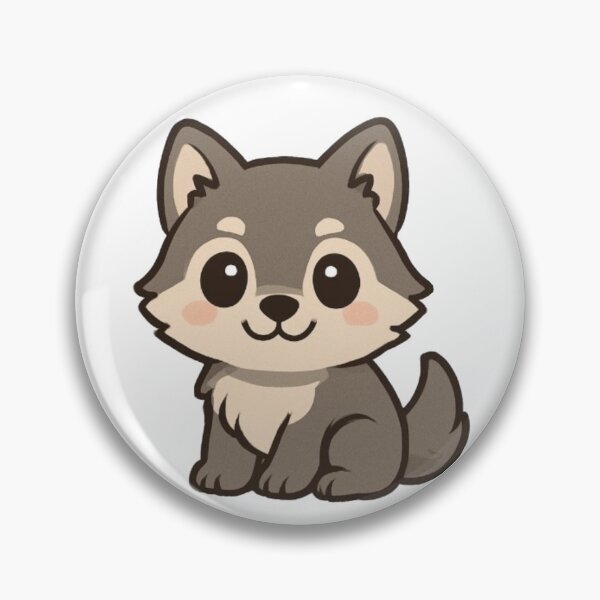 Item preview, Cute Wolf Pup – Kawaii Whimsical Art designed and sold by GreenArtMA.