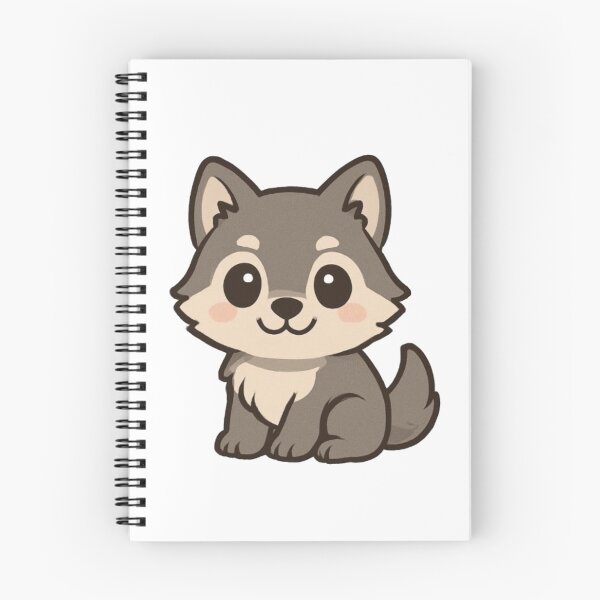 Item preview, Cute Wolf Pup – Kawaii Whimsical Art designed and sold by GreenArtMA.