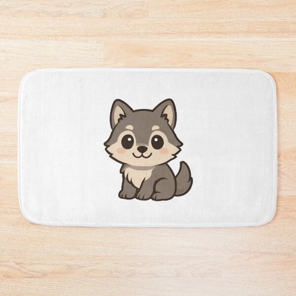 Item preview, Cute Wolf Pup – Kawaii Whimsical Art designed and sold by GreenArtMA.