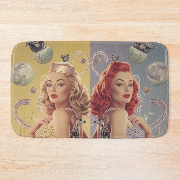Item preview, Cyber-Glam Twins: Retro-Futuristic 1950s Pin-Up & Circuit Board Art designed and sold by MissSaylor.