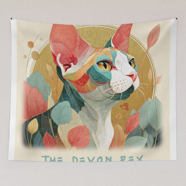 Item preview, The Devon Rex – Regal Whimsy Cat Art designed and sold by ForeverPrintsOK.