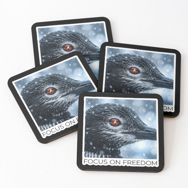 Item preview, Focus On Freedom - Intense Loon Eye with Fire Reflection - Motivational designed and sold by The Grumpy Pet Club.