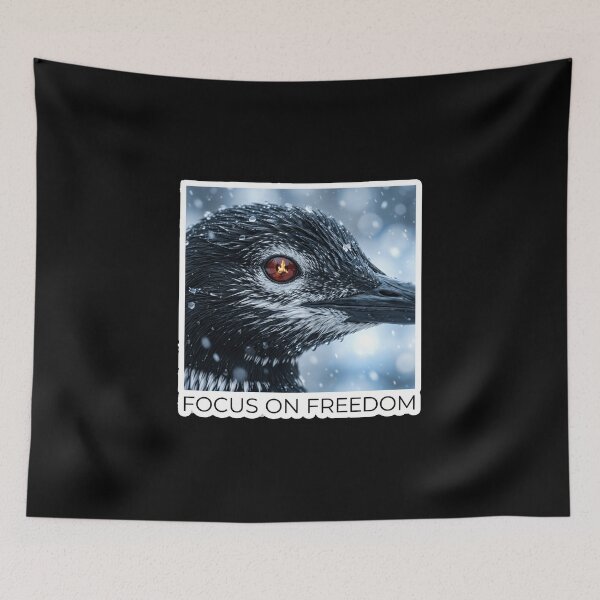Item preview, Focus On Freedom - Intense Loon Eye with Fire Reflection - Motivational designed and sold by The Grumpy Pet Club.