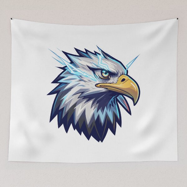 Item preview, Electric Eagle Head – Lightning Power Mascot Vector Art designed and sold by Kavya Art.
