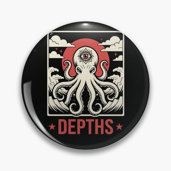 Item preview, Depths – Symbolic Octopus Rising from the Ocean | Dark Ocean Art designed and sold by dbNIGHT.