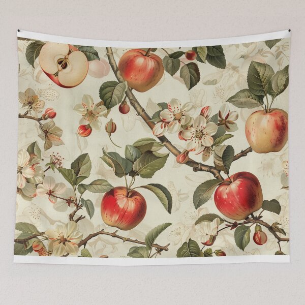 Item preview, Victorian Garden – Apple Blossoms & Apples in Spring designed and sold by GildedPagesCo.