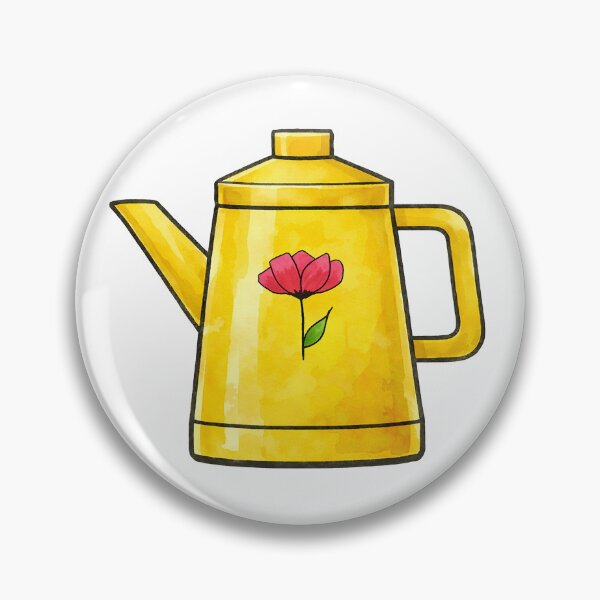 Item preview, Yellow Teapot Illustration with Hand-Drawn Floral Detai,Watercolor Style designed and sold by Pacika.