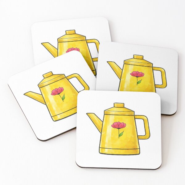 Item preview, Yellow Teapot Illustration with Hand-Drawn Floral Detai,Watercolor Style designed and sold by Pacika.