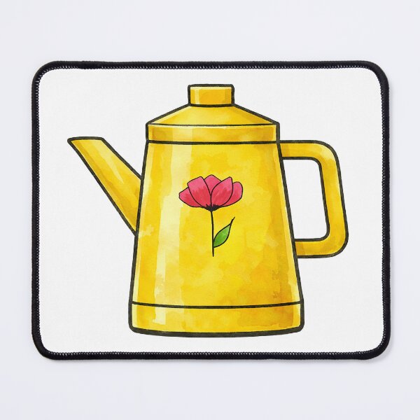 Item preview, Yellow Teapot Illustration with Hand-Drawn Floral Detai,Watercolor Style designed and sold by Pacika.