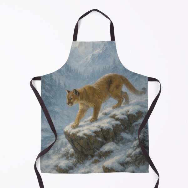 Item preview, Winter Ascent – Mountain Lion in Snowy Mountains designed and sold by VandVArt.