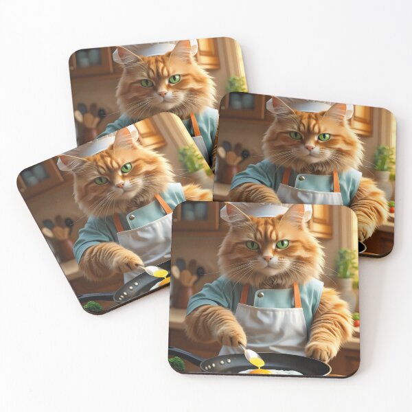 Item preview, Cat chef in the kitchen. designed and sold by MyHappyArtShop.