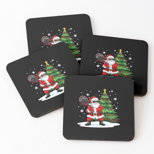 Item preview, Santa Playing Tennis Christmas Holiday Sports Illustration designed and sold by WayTBeenkenArt.