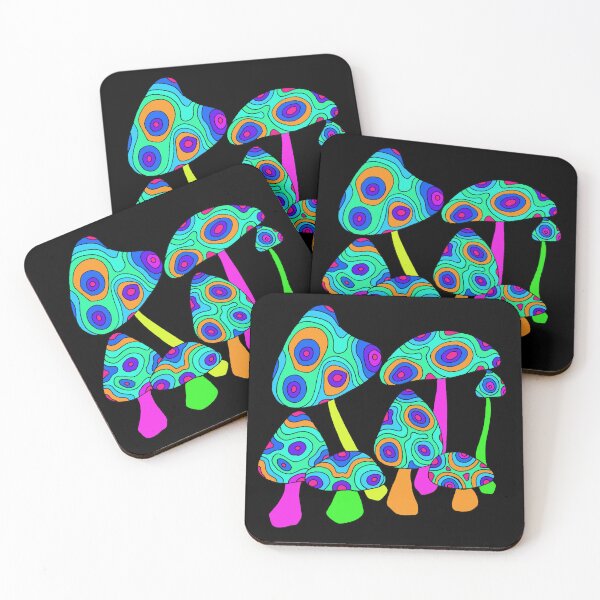 Item preview, Technicolor Mushrooms Green Fungi designed and sold by kitschandkawaii.
