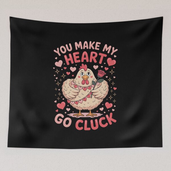 Item preview, You Make My Heart Go Cluck Chicken Valentine designed and sold by CORJIDOG-ART.