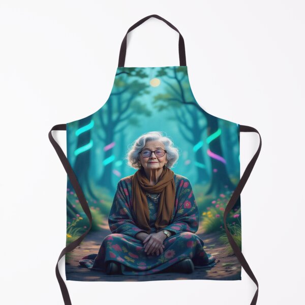 Item preview, Forest Glow Portrait – surreal calm meets neon dream energy in magical woods designed and sold by FotoworldEdel.