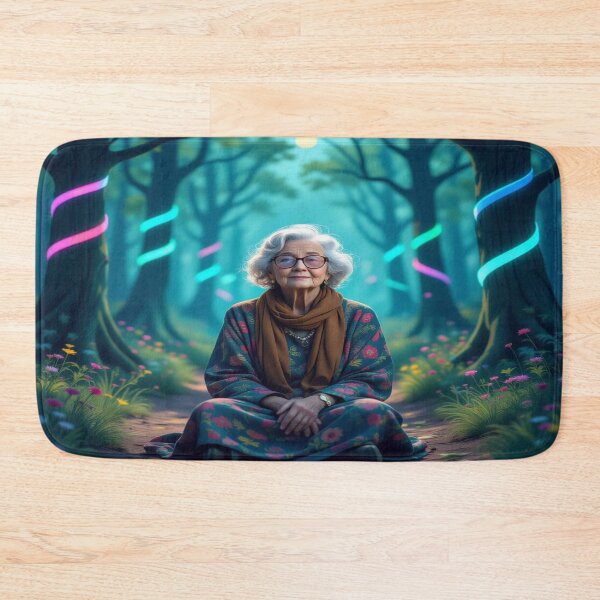 Item preview, Forest Glow Portrait – surreal calm meets neon dream energy in magical woods designed and sold by FotoworldEdel.