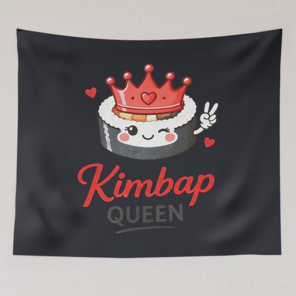 Item preview, Kimbap Queen Korean Food Lover Cute Illustration designed and sold by HowToCanadian.