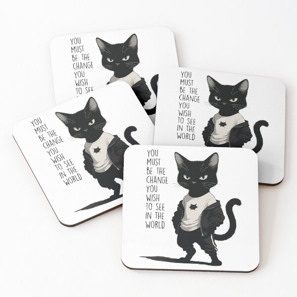 Item preview, Fierce Black Cat Be The Change Quote - Inspirational Design designed and sold by OuSfian1.