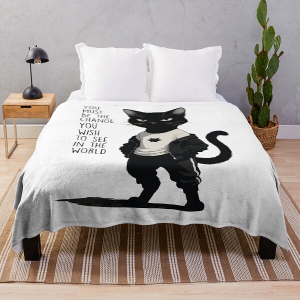 Item preview, Fierce Black Cat Be The Change Quote - Inspirational Design designed and sold by OuSfian1.