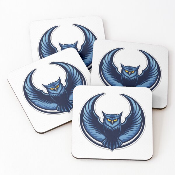 Item preview, Blue Owl Logo – Powerful Night Owl Emblem with Spread Wings designed and sold by Divine Design's .