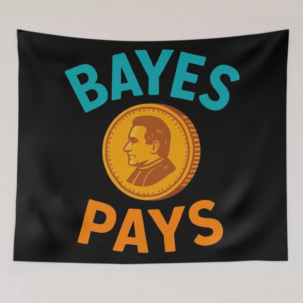 Item preview, Bayes Pays Funny Statistics Shirt For Data Scientists designed and sold by Virelo.