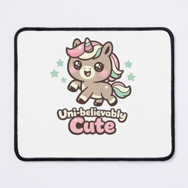 Item preview, Uni-believably Cute Kawaii Unicorn – Pastel Chubby Unicorn Cartoon designed and sold by RonBear-Designs.