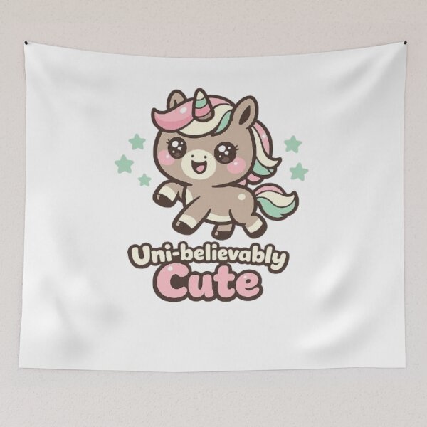 Item preview, Uni-believably Cute Kawaii Unicorn – Pastel Chubby Unicorn Cartoon designed and sold by RonBear-Designs.