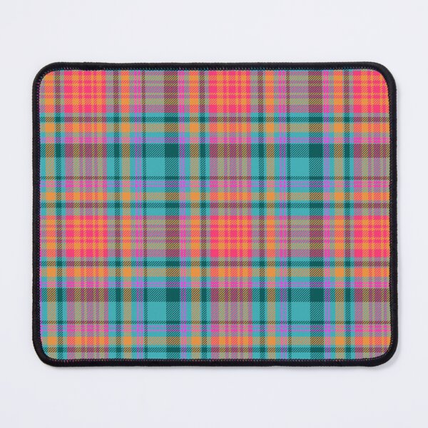 Item preview, Neon Tartan in turquoise and pink accents designed and sold by Ilana Ewing Designs.