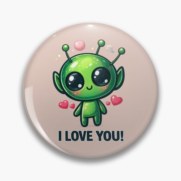Item preview, I Love You, Cute Alien Girl Valentine designed and sold by FriskyLemur.