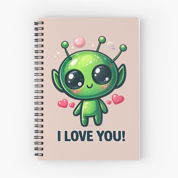 Item preview, I Love You, Cute Alien Girl Valentine designed and sold by FriskyLemur.
