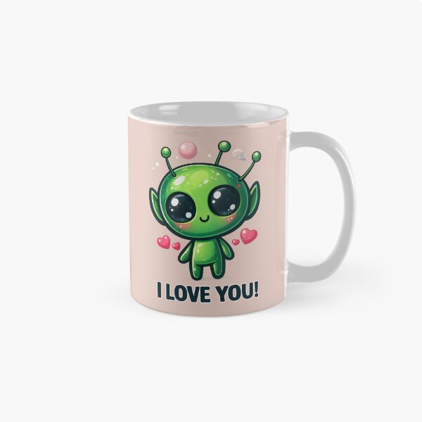 Item preview, I Love You, Cute Alien Girl Valentine designed and sold by FriskyLemur.