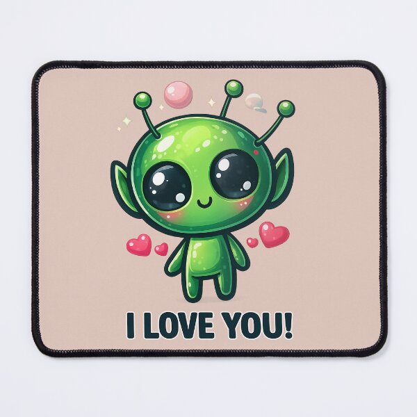 Item preview, I Love You, Cute Alien Girl Valentine designed and sold by FriskyLemur.