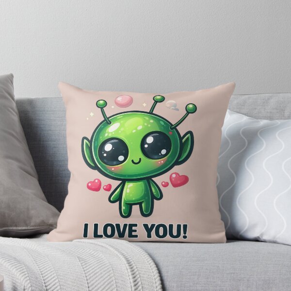 Item preview, I Love You, Cute Alien Girl Valentine designed and sold by FriskyLemur.