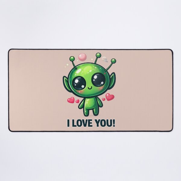 Item preview, I Love You, Cute Alien Girl Valentine designed and sold by FriskyLemur.