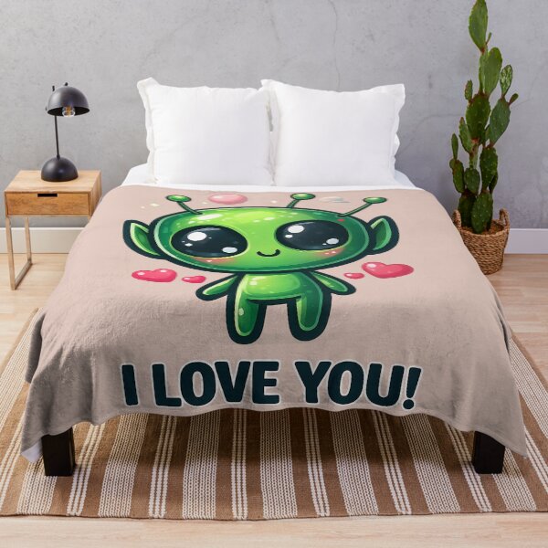 Item preview, I Love You, Cute Alien Girl Valentine designed and sold by FriskyLemur.