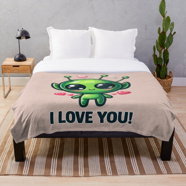 Artikelvorschau, Ich liebe dich, süßes Alien-Mädchen, Valentinstag entworfen und verkauft von FriskyLemur.