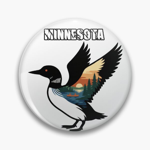 Item preview, Minnesota Rebel Loon Double Exposure - Sunset Canoe & Lake Silhouette Art designed and sold by The Grumpy Pet Club.