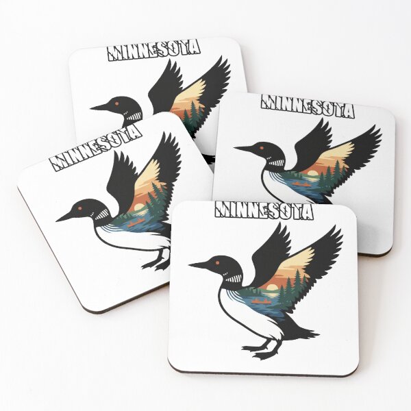 Item preview, Minnesota Rebel Loon Double Exposure - Sunset Canoe & Lake Silhouette Art designed and sold by The Grumpy Pet Club.