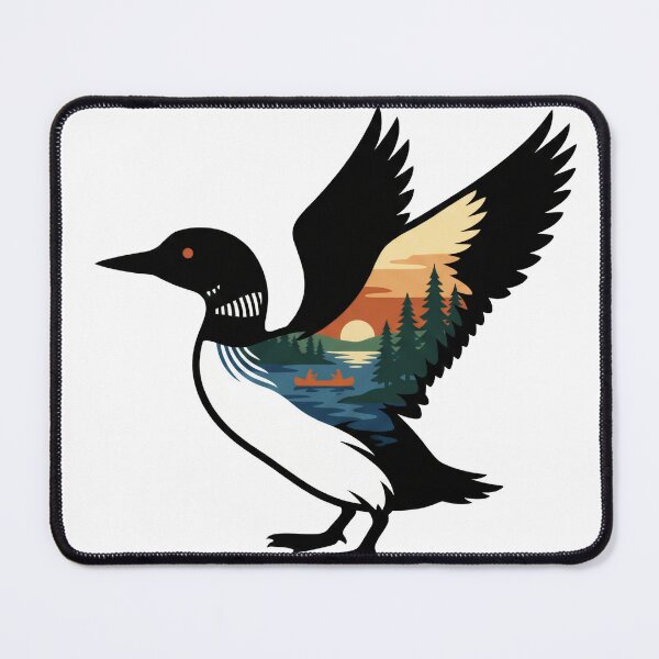 Item preview, Minnesota Rebel Loon Double Exposure - Sunset Canoe & Lake Silhouette Art designed and sold by The Grumpy Pet Club.
