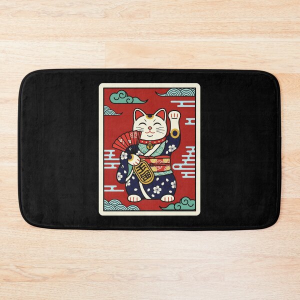 Item preview, Maneki Neko Lucky Cat Illustration Holding Folding Fan designed and sold by JordynLadukeg65.