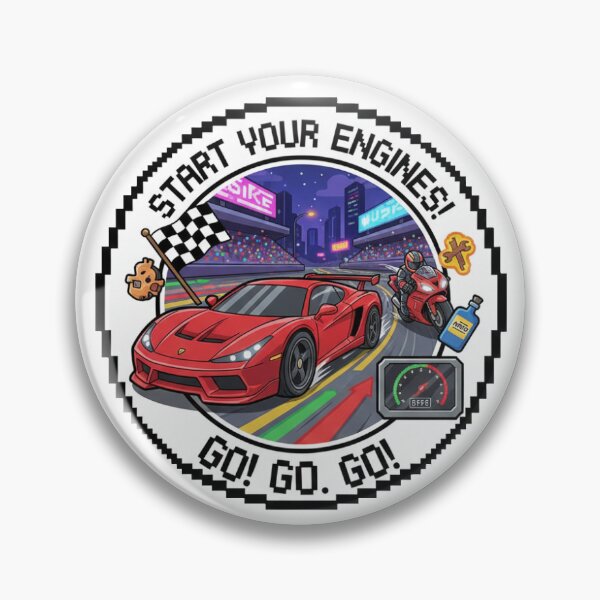 Item preview, Start Your Engines Go Go Go - Night Race Pixel Art designed and sold by X2Two0O6SiX.