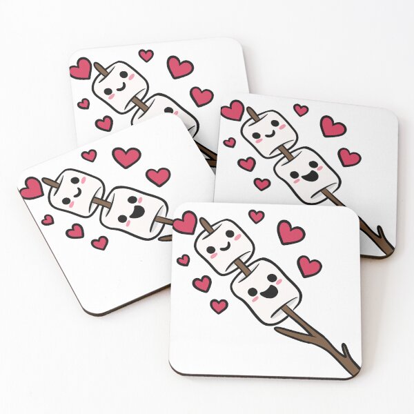 Item preview, Cute Kawaii Marshmallows on a Stick - Sweet Love Hearts designed and sold by LYAN-STORE.