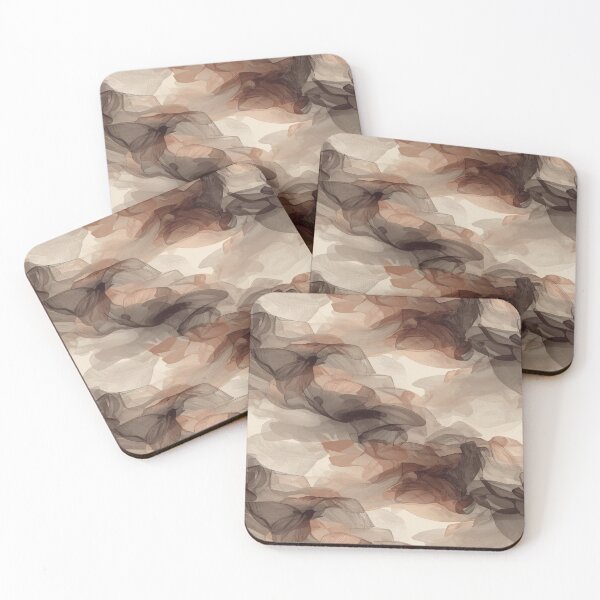 Item preview, Abstract Veil of Shadows Pattern in Pastel Ash and Taupe designed and sold by mari0n980.