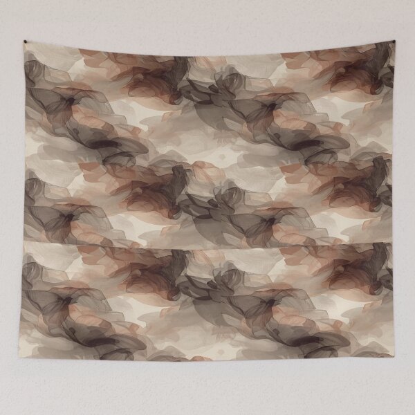 Item preview, Abstract Veil of Shadows Pattern in Pastel Ash and Taupe designed and sold by mari0n980.