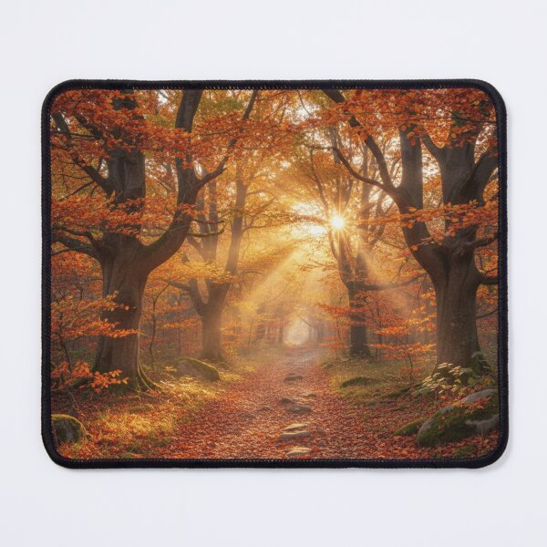 Item preview, Golden pathway through autumn trees designed and sold by JuViRo.