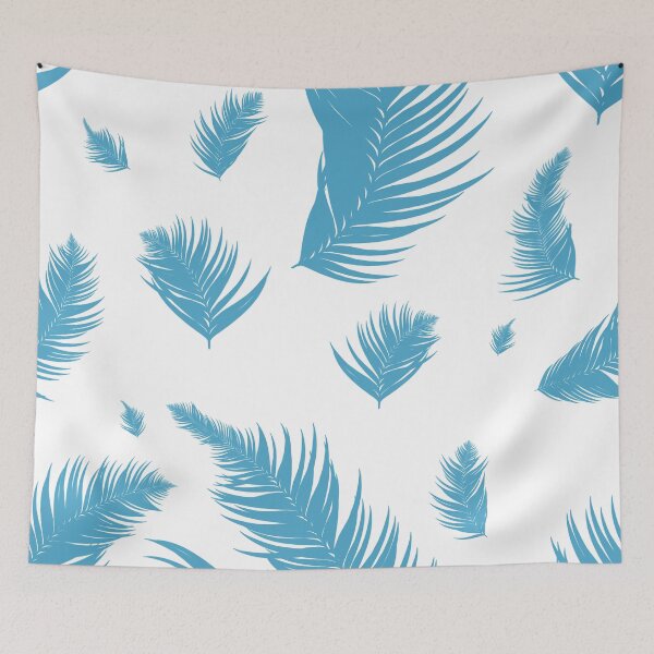 Item preview, Tropical Blue Feathers Seamless Pattern - Elegant Minimalist Design designed and sold by LYAN-STORE.
