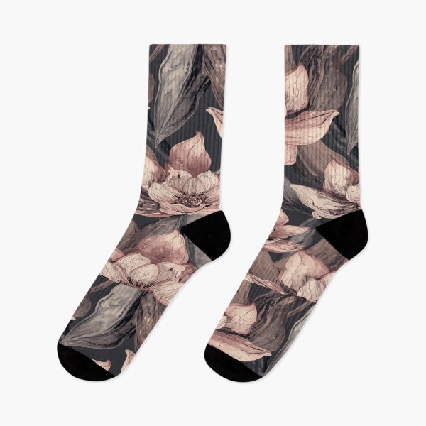 Item preview, Organic Gothic Petal Flow Pattern in Blush and Charcoal designed and sold by mari0n980.