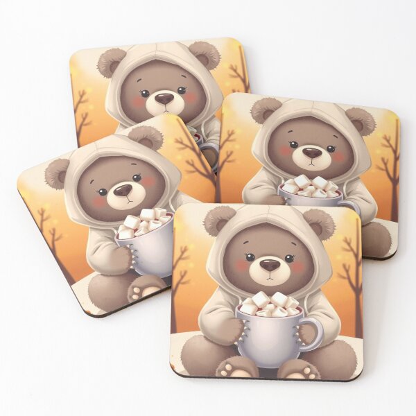 Item preview, Adorable Bear with Hot Cocoa T-Shirt | Cozy Autumn Animal Graphic Tee designed and sold by ArmaanArts.